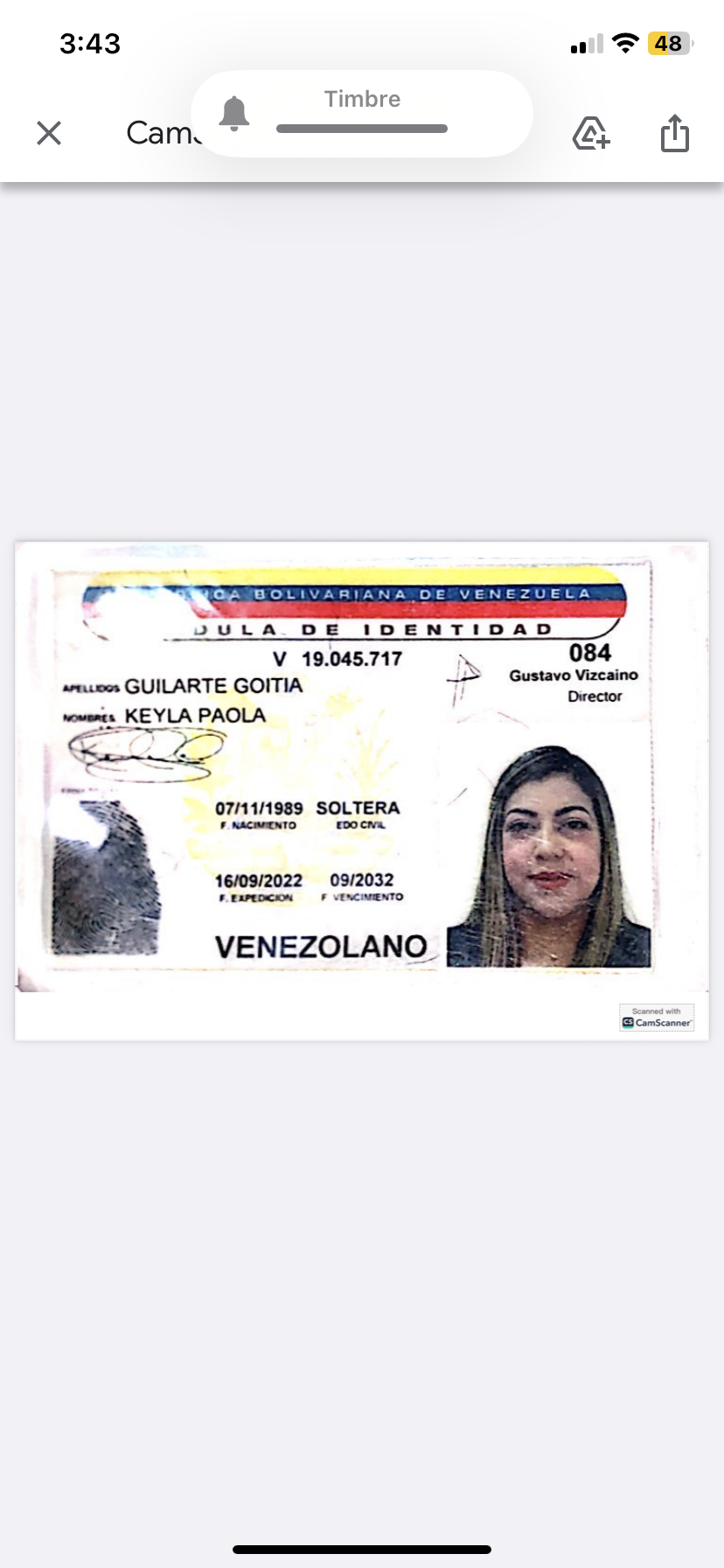 Anexe copia de la cédula