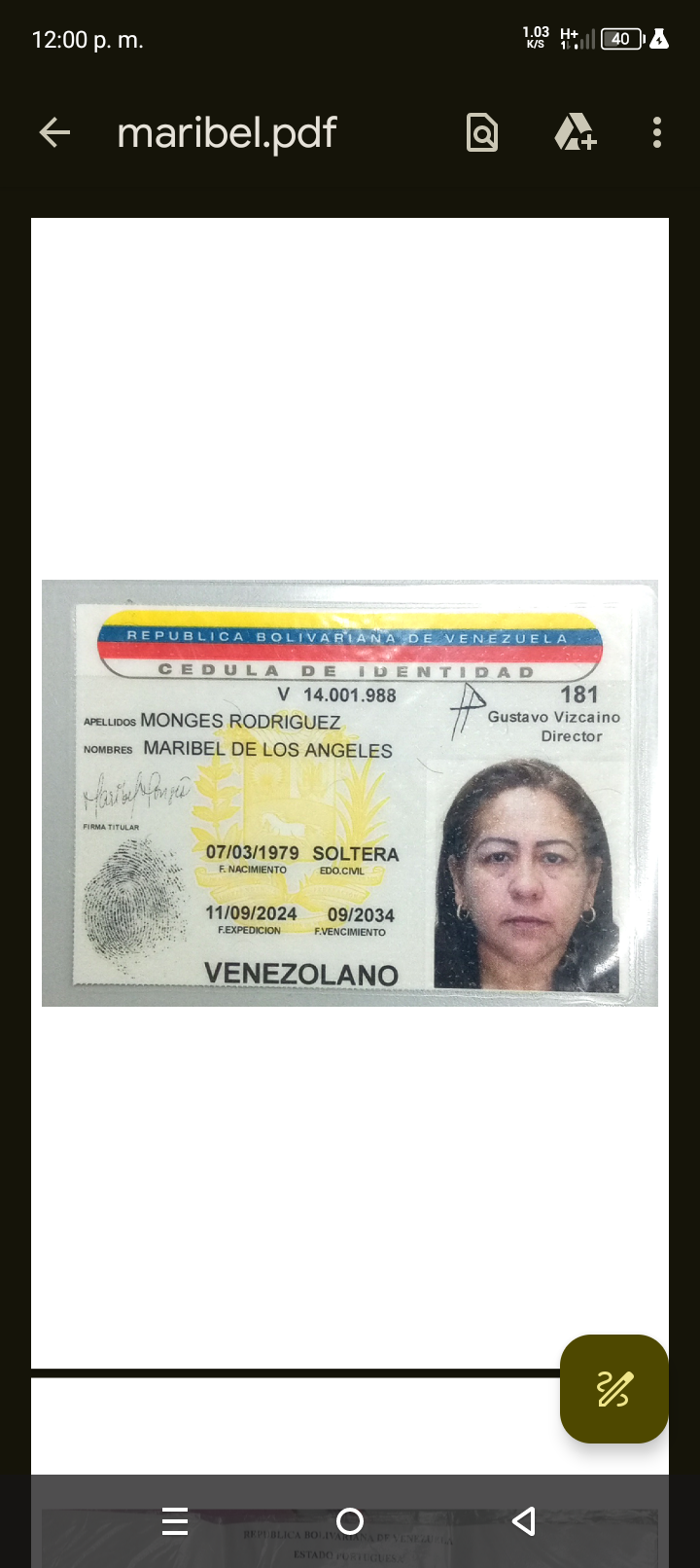 Anexe copia de la cédula