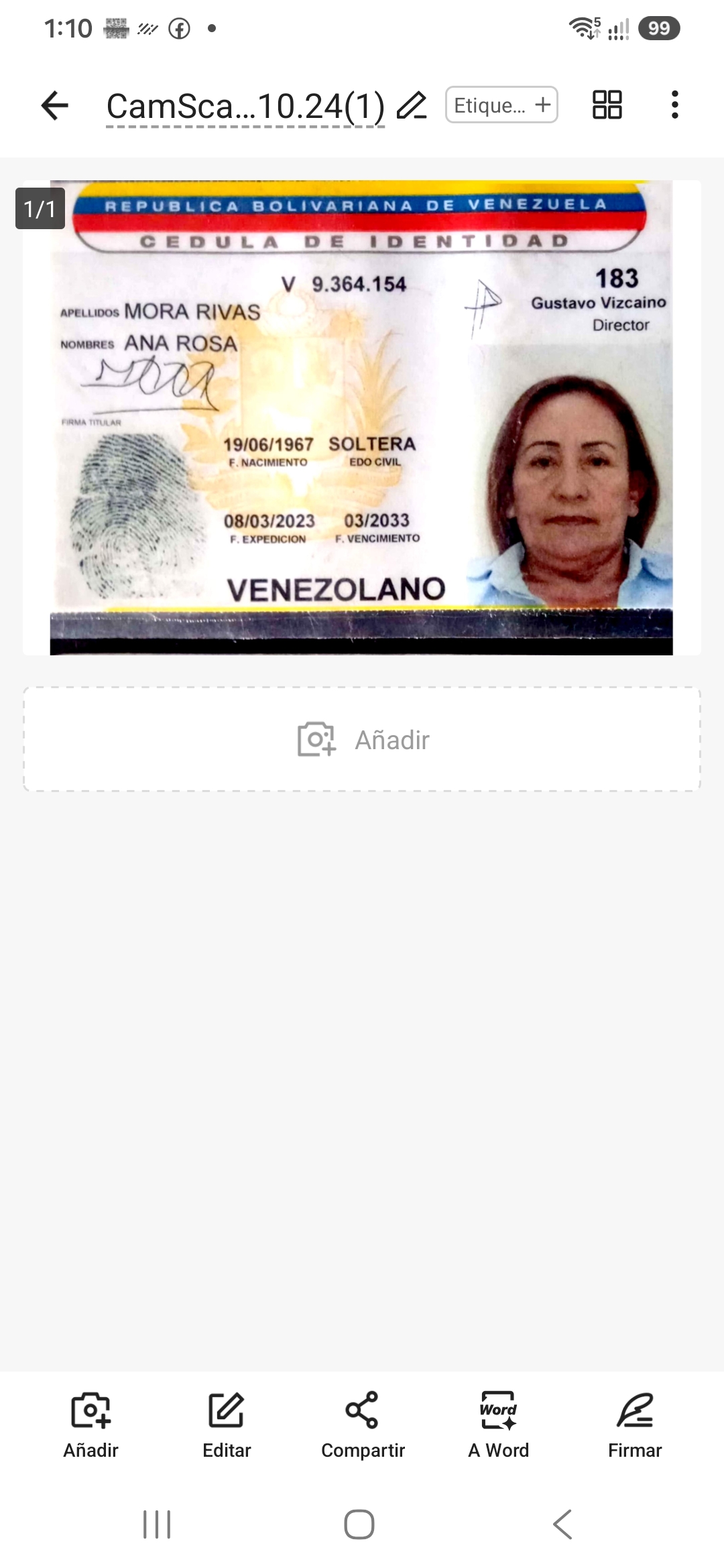 Anexe copia de la cédula