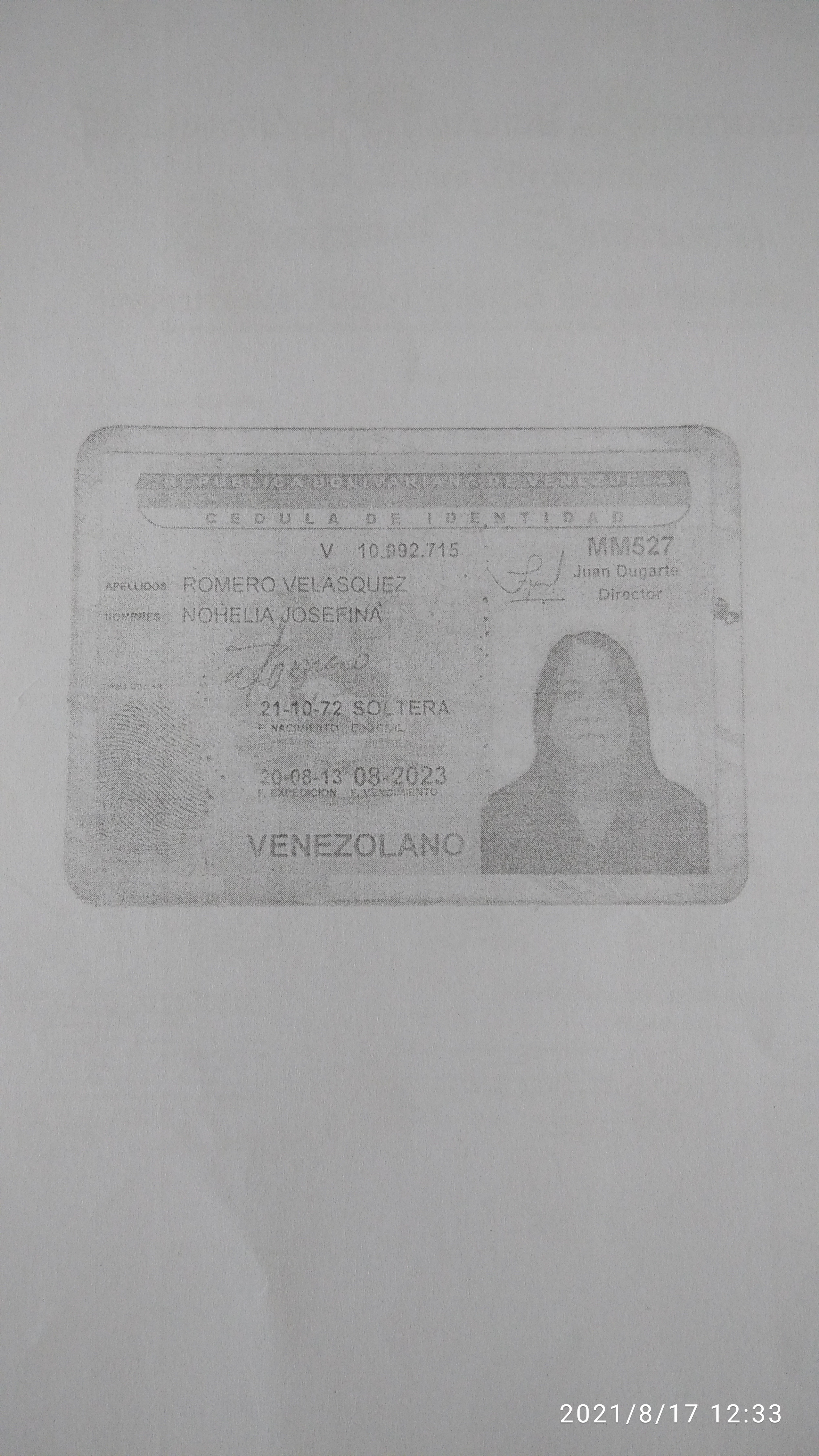 Anexe copia de la cédula